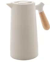 WOLFF, Garrafa Térmica de Plástico, Cabo de Madeira, Nórdica, 1L, Branca