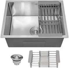 HOLTTER Kit Cuba Cozinha Gourmet Aço Inox 304 Resistente Corrosão Acompanha Cesto Escorredor Elegante Chique Fácil Limpeza Antirruído Embutir Sobrepor Cozinha Ilha Espaço Gourmet (Preta)