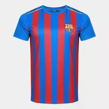 Camiseta Barcelona Dry fit Masculina - Azul+Vermelho