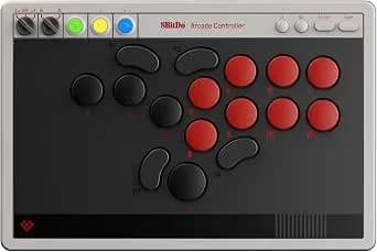 8Bitdo All-Button Arcade Controller for Switch, Switch 2 & Windows – Bluetooth, 2.4G, Wired Connectivity, Low-profile Mechanical Switches, 4 Programmable Buttons, Hot-swappable PCB
