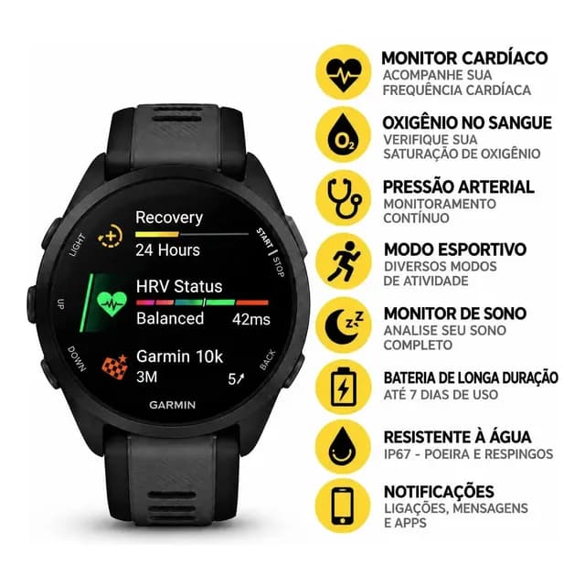 Relogio Garmin Forerunner 165 Amoled Gps Corrida Original