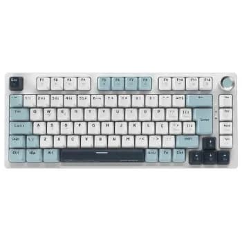 Teclado Mecânico Gamer PCYes Arkeum Summit Edition, 75%, Switch Blue, ABNT2, Branco e Azul