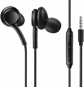Fone de Ouvido com Fio Intra-auricular P2 3,5mm com Microfone Anti-Ruído Graves Potentes Cabo Nylon Reforçado Compativel Com Celular Notebook PC Xbox