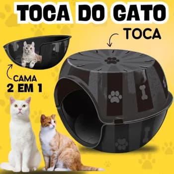 Toca gato e cama para gato Paris 2 em 1 Desmontável casa de gato Casinha