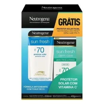 Kit Protetor Solar Neutrogena Sun Fresh FPS 70 200ml + Neutrogena Sun Fresh Facial FPS 70 40 gramas