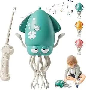 Brinquedo Interativo Lula Polvo Elétrico Dançante com Luzes, Música e Cabo USB – Divertido e Educativo para Crianças (Verde)