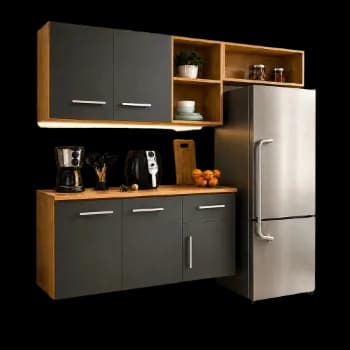 Armário De Cozinha Completo 5 Portas 1 Gaveta Com Nichos