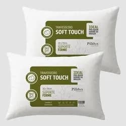 Kit 2 Travesseiros Antialérgico Soft Coton 50x70cm