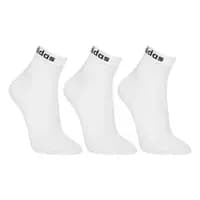 Kit Meia Adidas Cano Baixo Logo Linear c/ 3 Pares - Branco 41/43