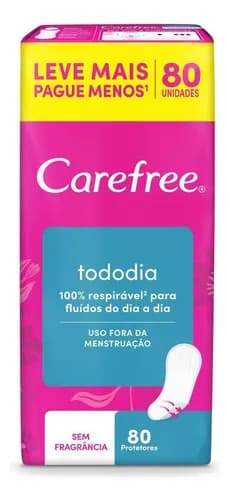 Protetor Diário Todo Dia 80 Unidades Carefree