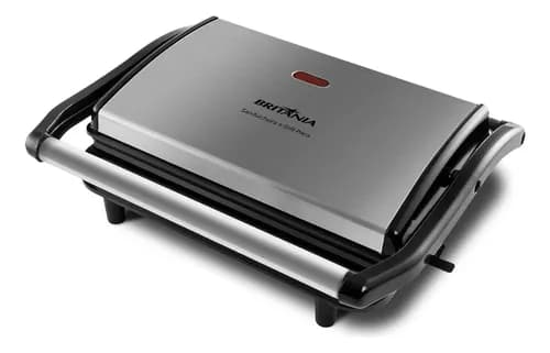 Sanduicheira e Grill Britânia 2 em 1 Bgr27i de 850W com Trava Inox