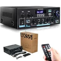 VEDO AK55 Amplificador Estéreo áudio HiFi 600W Pico2 Canais Com Bluetooth  5.0, AUX FM Microfone