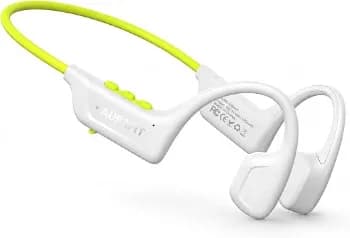 AURAFIT Vibe 01 Fone Bluetooth de Condução Óssea Sem Fio, Fone Esportivo Open Ear com Design Aberto, Leve para Corrida Academia e Outdoor, Branco Verd