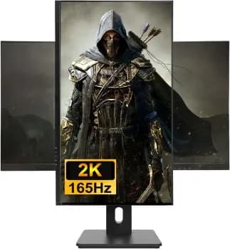 Fyhxele 27" Gamer Monitor De Jogos De 2k 165hz Qhd 2560x1440 Ips, 1ms, Vesa, Alto-falante, Sincronização Livre, 2xhdmi2.0, 2xdp1.4, 1xusb, 95% Dci-p3, Hdr400, Elevador E Giratório