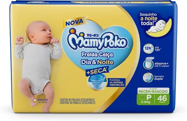 MamyPoko Fralda-Calça Dia & Noite P 46 Unidades