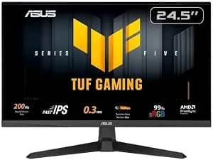 Monitor Gamer Asus Tuf 25", Full Hd, 200hz, 0.3ms, Ips, Freesync Premium, Som Integrado, Preto - Vg259q5a