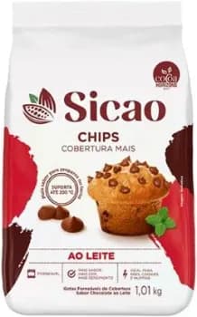 Cobertura em Gotas Sicao, Sabor Chocolate ao Leite, 1,01kg