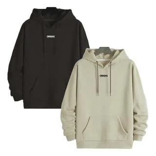 Kit 2 Blusas Moletom Masculino Bolso Canguru Cordão Capuz