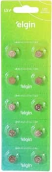 Bateria Alcalina c/ 10 unidades de 1, 5v tipo LR41, LR736, AG3 Elgin, Elgin, Baterias