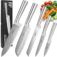 Jogo 5 Facas Inox Profissional, Design Ergonômico