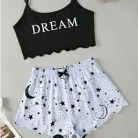 Pijama Feminino Baby Doll Estampado Confortável