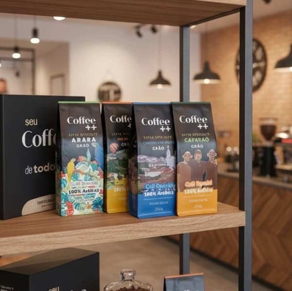Kit 4 Cafés Especiais em Grãos Coffee++: Arara, Chapada de Minas, Cerrado Mineiro e Clássico - 250g cada