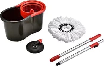 Powermaid Mop Giratorio 360 - Dois baldes com Centrífuga de Plástico - Balde de Enxague com 4L