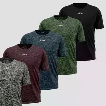 Kit 5 Camisetas Dry Essential Alpha Masculina