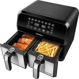 Fritadeira Air Fryer Dual Duplo Cesto 8L Mondial 2200W - AFD-01-BI