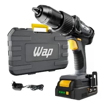 Parafusadeira E Furadeira De Impacto WAP K21 ID03 Sem Fio Com Maleta Organizadora Bivolt