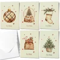 Kit 5 Pôsteres Cartão Natal com Envelopes