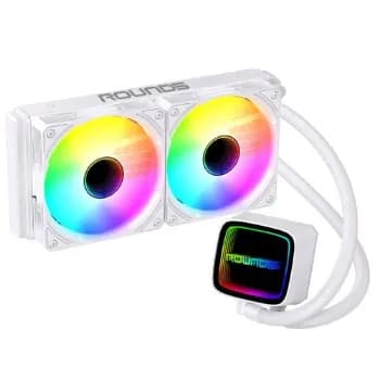 Water Cooler Round5 Eurus White, ARGB, 240mm, Intel-AMD, PWM, Branco, R5-WC-EURUS-240W-2231✨