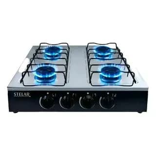 Fogão Cooktop Stelar 4 Q Portátil De Mesa A Gás Inox Mônaco