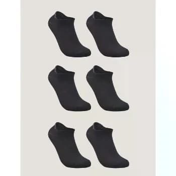 Kit De 6 Pares De Meias Masculino E Feminino Sapatilha Lupo Preto Liso 41-44