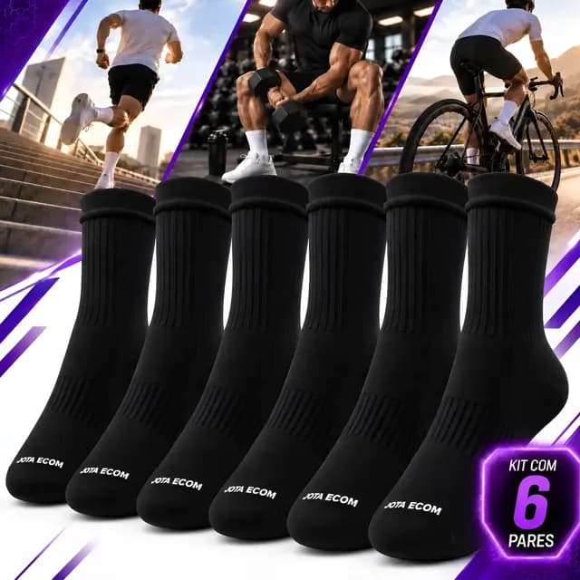 Kit 6 Meias Poliamida Corrida Esportiva Bike Runing Academia