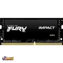 KF432S20IB/8 - Memória 8GB SODIMM DDR4 3200Mhz FURY Impact 1,35V 1Rx8 260 pinos para notebook, Preto
