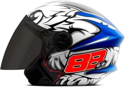 Capacete Aberto Pro Tork New Liberty 3 Gp 88 Brilhante Azul Tam. 58 Vis. Fumê