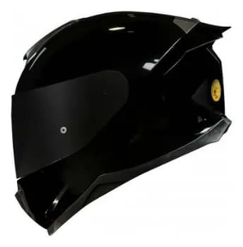 Capacete Norisk Razor Solid Preto Brilho 2 Viseiras +spoiler Preto