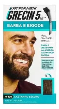Tintura Em Gel Grecin Barba E Bigode Castanho Escuro 28g