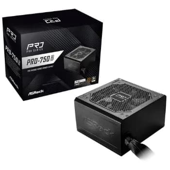 Fonte ASRock Pro, 750W, 80 Plus Bronze, ATX 3.1, PCIe 5.1, PFC Ativo, Preto