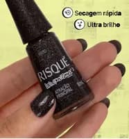 Esmalte Preto Efeito Risqué & Lollapalooza Brasil Atração Principal 8ml