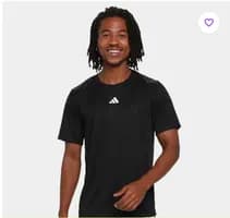 Camiseta Adidas Treino Básica Masculina Preto Branco Tam M
