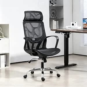 Cadeira De Escritório Ergonômica Em Malha, Assento Em Formato U, Altura Ajustável – Ideal Para Escritório E Home Office (preto)