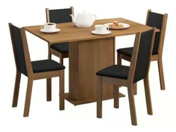 Conjunto Sala De Jantar Madesa Tampo De Madeira 4 Cadeiras
