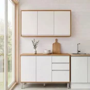 Cozinha Modular Compacta Armario Aereo Balcao Nina Amên/bco
