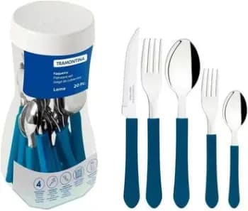 Faqueiro Inox 20 peças Leme Azul - Tramontina