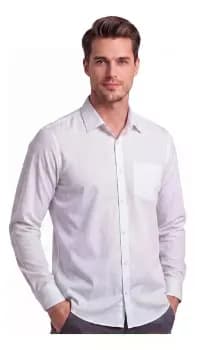 Camisa Social Manga Longa Não Amassa Passa Fácil Microleve