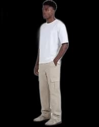 Calça Cargo Premium Masculina Sarja Skate Larga Streetwear