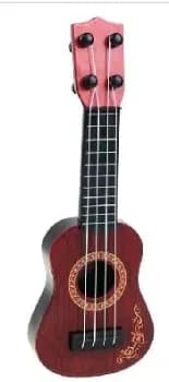 Mini Cavaquinho Infantil de Brinquedo, Instrumento Musical para Crianças (Marrom Escuro)