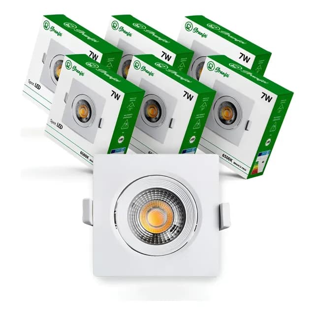 Kit 10 Spot Luminária 7w Qd Rd Frio 6500k Quente 3000k